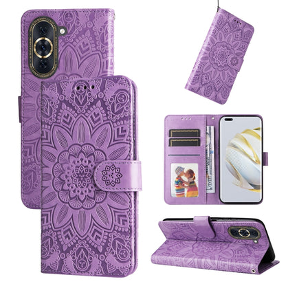 Embossed Sunflower Leather Phone Case, For Huawei nova 10 SE, For Huawei nova 10, For Huawei nova 10 Pro, For OPPO A58 5G