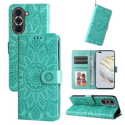 Embossed Sunflower Leather Phone Case, For Huawei nova 10 SE, For Huawei nova 10, For Huawei nova 10 Pro, For OPPO A58 5G