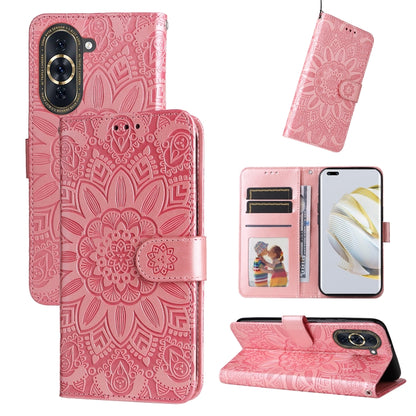 Embossed Sunflower Leather Phone Case, For Huawei nova 10 SE, For Huawei nova 10, For Huawei nova 10 Pro, For OPPO A58 5G