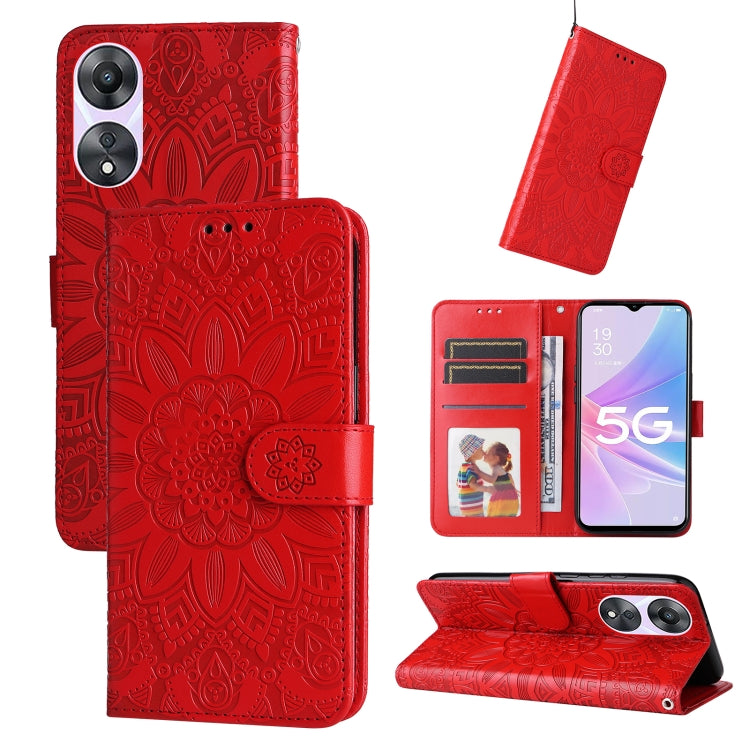Embossed Sunflower Leather Phone Case, For Huawei nova 10 SE, For Huawei nova 10, For Huawei nova 10 Pro, For OPPO A58 5G