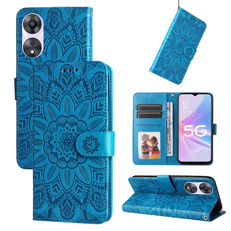 Embossed Sunflower Leather Phone Case, For Huawei nova 10 SE, For Huawei nova 10, For Huawei nova 10 Pro, For OPPO A58 5G