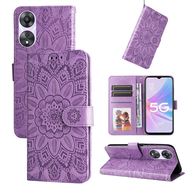 Embossed Sunflower Leather Phone Case, For Huawei nova 10 SE, For Huawei nova 10, For Huawei nova 10 Pro, For OPPO A58 5G