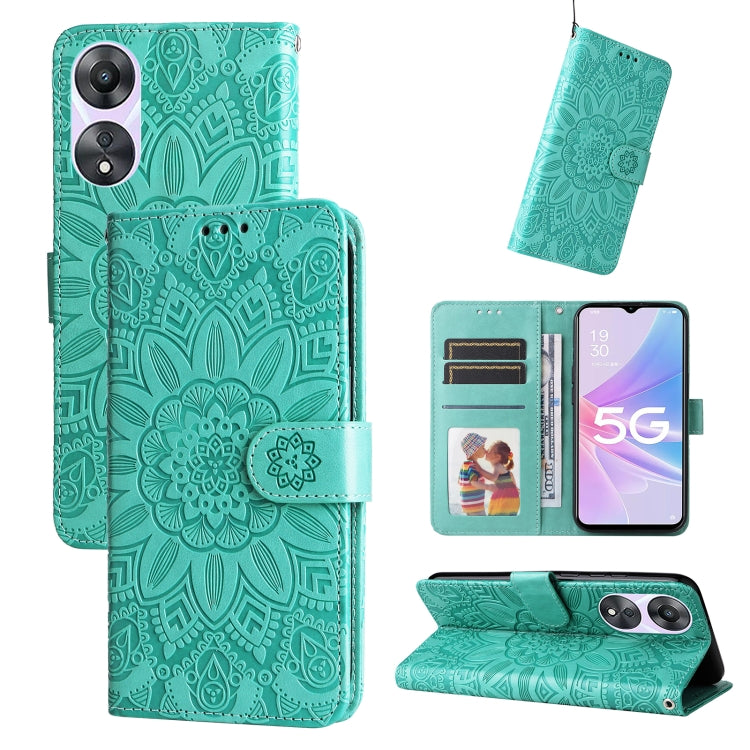 Embossed Sunflower Leather Phone Case, For Huawei nova 10 SE, For Huawei nova 10, For Huawei nova 10 Pro, For OPPO A58 5G