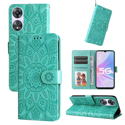 Embossed Sunflower Leather Phone Case, For Huawei nova 10 SE, For Huawei nova 10, For Huawei nova 10 Pro, For OPPO A58 5G
