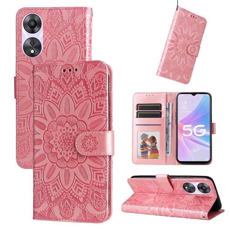Embossed Sunflower Leather Phone Case, For Huawei nova 10 SE, For Huawei nova 10, For Huawei nova 10 Pro, For OPPO A58 5G