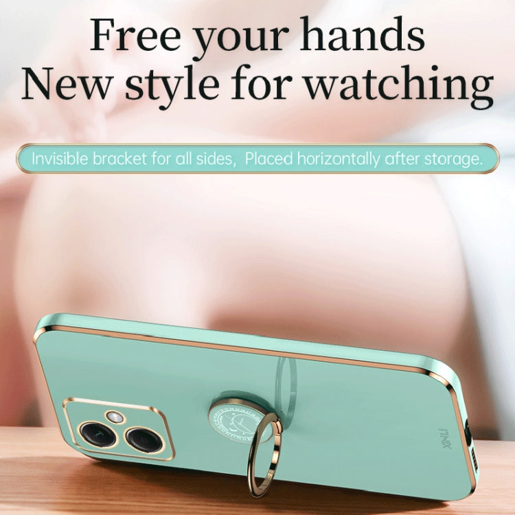 XINLI Straight Edge 6D Electroplate TPU Phone Case with Ring Holder, For Xiaomi Redmi Note 12 China, For Xiaomi Redmi Note 12 Pro 5G China, For Xiaomi Redmi Note 12 Pro+ China
