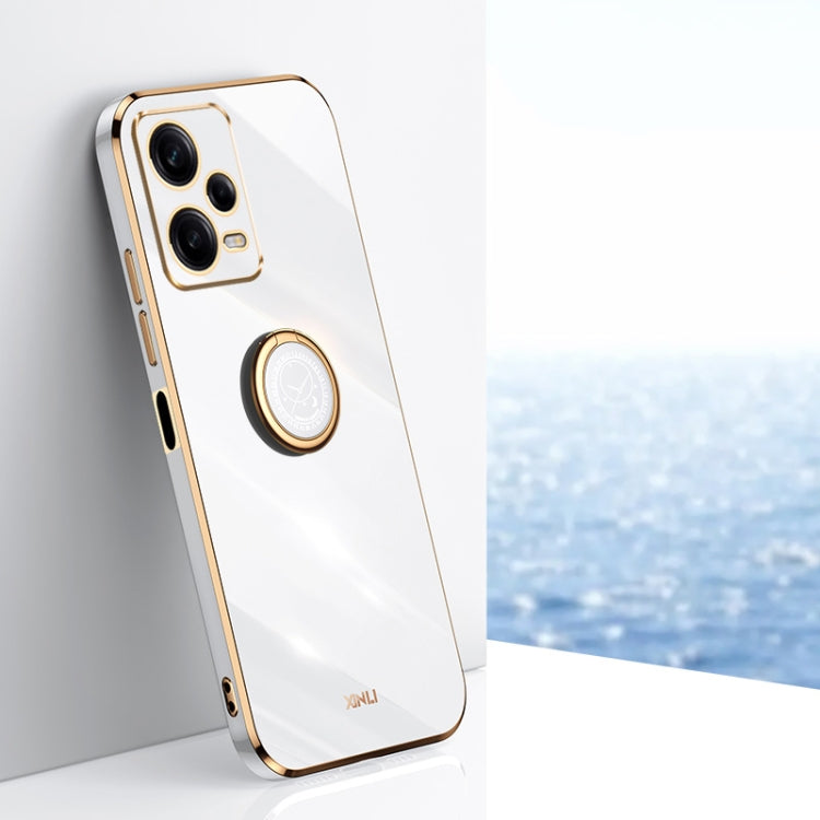 XINLI Straight Edge 6D Electroplate TPU Phone Case with Ring Holder, For Xiaomi Redmi Note 12 China, For Xiaomi Redmi Note 12 Pro 5G China, For Xiaomi Redmi Note 12 Pro+ China
