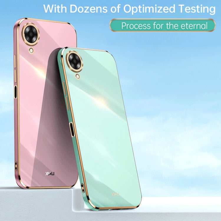 XINLI Straight Edge 6D Electroplate TPU Phone Case, For OPPO A17k, For OPPO A36, For OPPO A58 5G