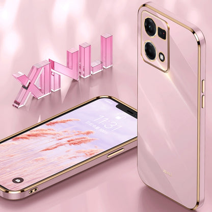 XINLI Straight Edge 6D Electroplate TPU Phone Case, For OPPO Reno7 4G Global, For OPPO Reno7 SE, For OPPO Reno7 Global