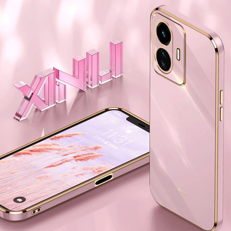 XINLI Straight Edge 6D Electroplate TPU Phone Case, For vivo Y77 5G Global