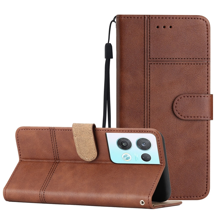 Business Style Cowhide Texture Leather Phone Case, For OPPO Reno8 5G, For OPPO Reno8 Lite, For OPPO Reno8 Pro 5G, For OPPO Find X5