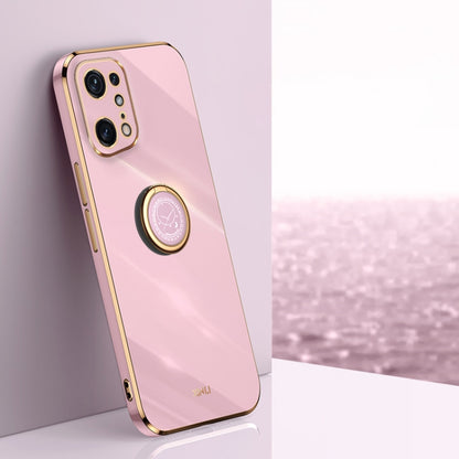 XINLI Straight Edge 6D Electroplate TPU Phone Case with Ring Holder, For OPPO Find X5, For OPPO Find X5 Pro, For OPPO A17