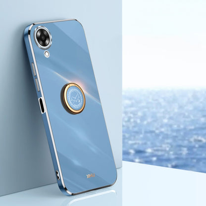 XINLI Straight Edge 6D Electroplate TPU Phone Case with Ring Holder, For OPPO A17k, For OPPO A36, For OPPO A58 5G