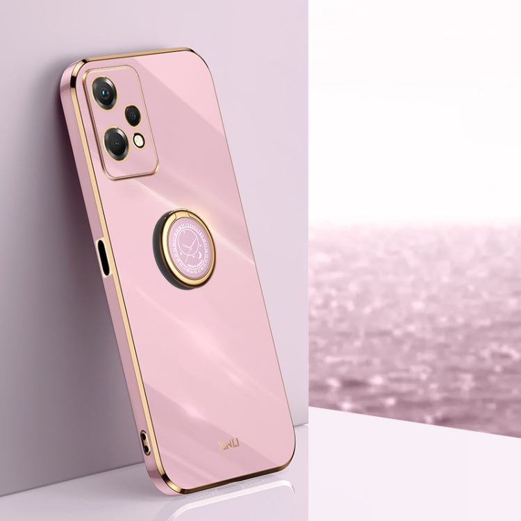 XINLI Straight Edge 6D Electroplate TPU Phone Case with Ring Holder, For OPPO K10x, For OPPO Reno7 4G Global, For OPPO Reno7 SE