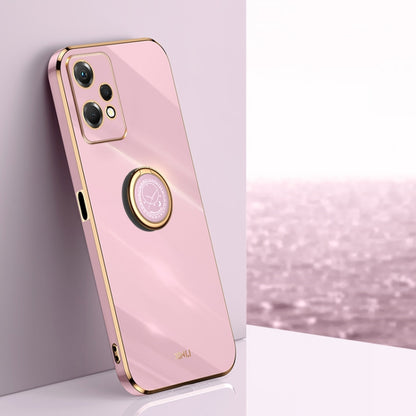 XINLI Straight Edge 6D Electroplate TPU Phone Case with Ring Holder, For OPPO K10x, For OPPO Reno7 4G Global, For OPPO Reno7 SE