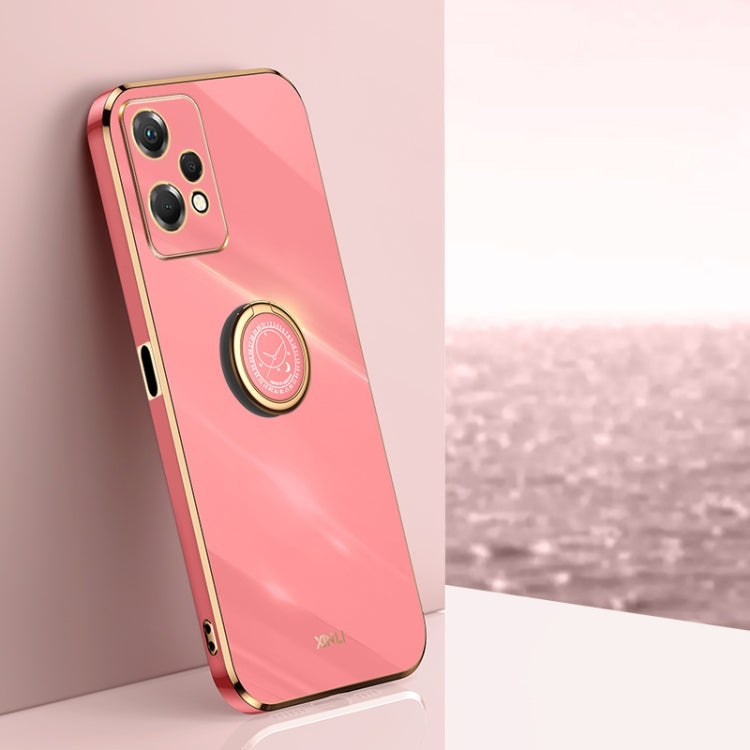 XINLI Straight Edge 6D Electroplate TPU Phone Case with Ring Holder, For OPPO K10x, For OPPO Reno7 4G Global, For OPPO Reno7 SE