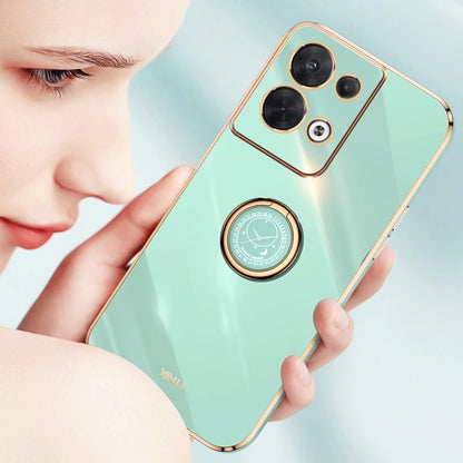 XINLI Straight Edge 6D Electroplate TPU Phone Case with Ring Holder, For OPPO Reno8 Pro+