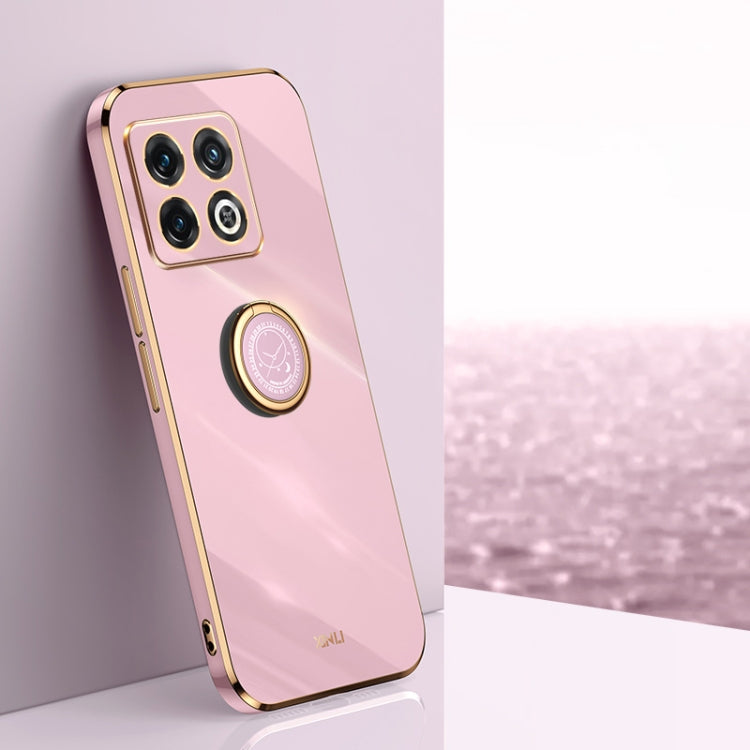 XINLI Straight Edge 6D Electroplate TPU Phone Case with Ring Holder, For OnePlus 10 Pro, For OnePlus Ace, For OnePlus Ace Racing