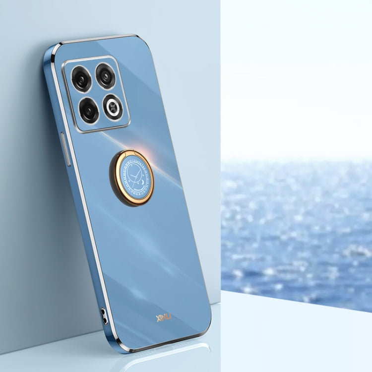 XINLI Straight Edge 6D Electroplate TPU Phone Case with Ring Holder, For OnePlus 10 Pro, For OnePlus Ace, For OnePlus Ace Racing