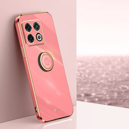 XINLI Straight Edge 6D Electroplate TPU Phone Case with Ring Holder, For OnePlus 10 Pro, For OnePlus Ace, For OnePlus Ace Racing
