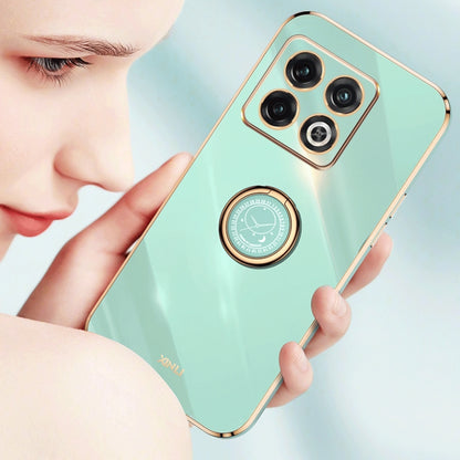 XINLI Straight Edge 6D Electroplate TPU Phone Case with Ring Holder, For OnePlus 10 Pro, For OnePlus Ace, For OnePlus Ace Racing