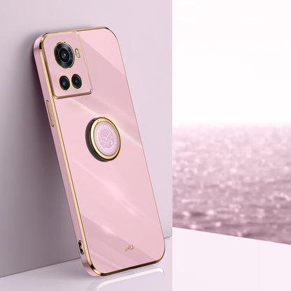 XINLI Straight Edge 6D Electroplate TPU Phone Case with Ring Holder, For OnePlus 10 Pro, For OnePlus Ace, For OnePlus Ace Racing