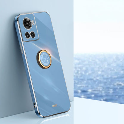 XINLI Straight Edge 6D Electroplate TPU Phone Case with Ring Holder, For OnePlus 10 Pro, For OnePlus Ace, For OnePlus Ace Racing