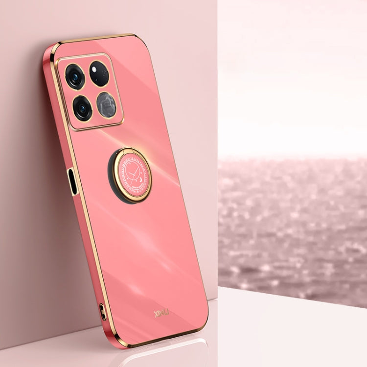 XINLI Straight Edge 6D Electroplate TPU Phone Case with Ring Holder, For OnePlus 10 Pro, For OnePlus Ace, For OnePlus Ace Racing