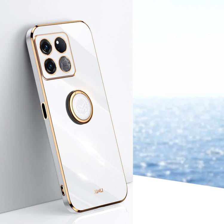 XINLI Straight Edge 6D Electroplate TPU Phone Case with Ring Holder, For OnePlus 10 Pro, For OnePlus Ace, For OnePlus Ace Racing