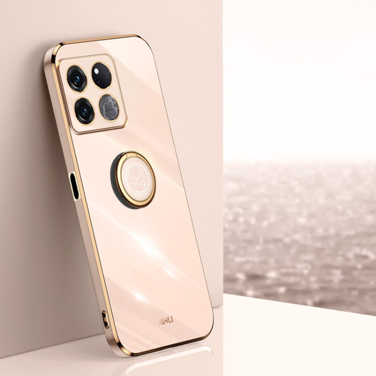 XINLI Straight Edge 6D Electroplate TPU Phone Case with Ring Holder, For OnePlus 10 Pro, For OnePlus Ace, For OnePlus Ace Racing