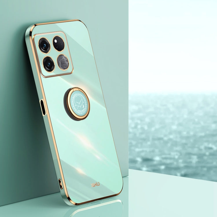 XINLI Straight Edge 6D Electroplate TPU Phone Case with Ring Holder, For OnePlus 10 Pro, For OnePlus Ace, For OnePlus Ace Racing