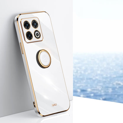 XINLI Straight Edge 6D Electroplate TPU Phone Case with Ring Holder, For OnePlus Ace Pro, For Nothing Phone 1