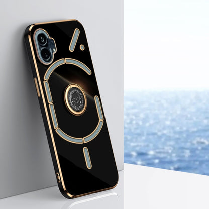 XINLI Straight Edge 6D Electroplate TPU Phone Case with Ring Holder, For OnePlus Ace Pro, For Nothing Phone 1