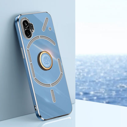 XINLI Straight Edge 6D Electroplate TPU Phone Case with Ring Holder, For OnePlus Ace Pro, For Nothing Phone 1