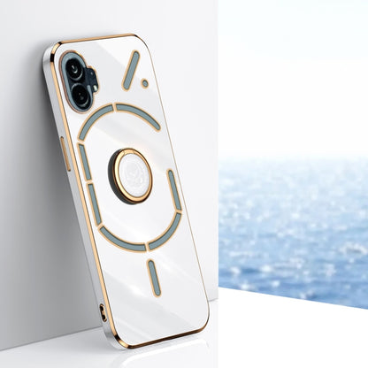 XINLI Straight Edge 6D Electroplate TPU Phone Case with Ring Holder, For OnePlus Ace Pro, For Nothing Phone 1