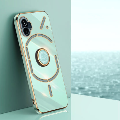 XINLI Straight Edge 6D Electroplate TPU Phone Case with Ring Holder, For OnePlus Ace Pro, For Nothing Phone 1