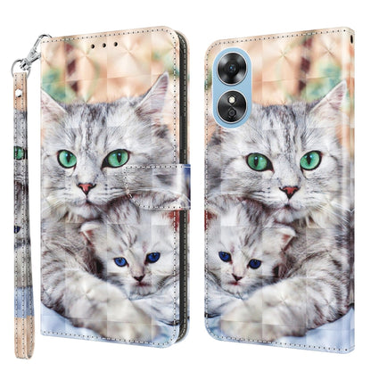 3D Painted Leather Phone Case, For OPPO A17, For Samsung Galaxy A54 5G