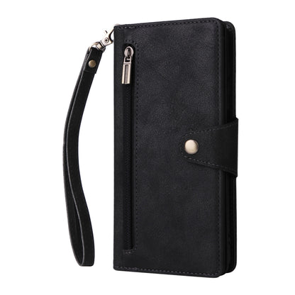 Rivet Buckle 9 Cards Three Fold Leather Phone Case, For Samsung Galaxy A22e 5G, For Samsung Galaxy A14 5G, For OnePlus N300