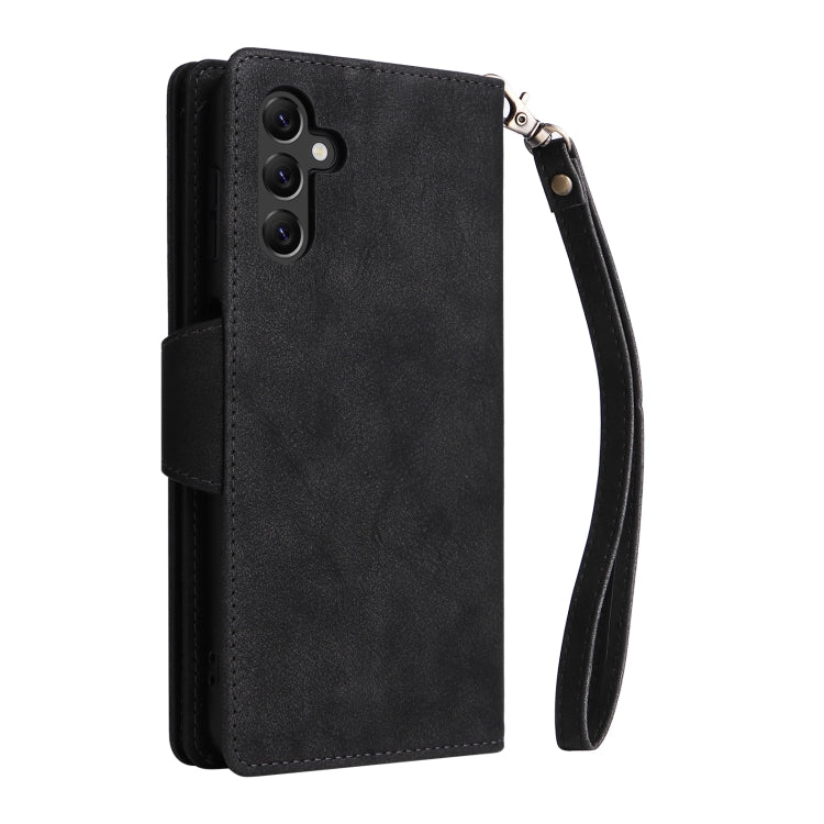 Rivet Buckle 9 Cards Three Fold Leather Phone Case, For Samsung Galaxy A22e 5G, For Samsung Galaxy A14 5G, For OnePlus N300