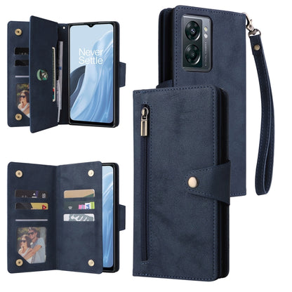 Rivet Buckle 9 Cards Three Fold Leather Phone Case, For Samsung Galaxy A22e 5G, For Samsung Galaxy A14 5G, For OnePlus N300