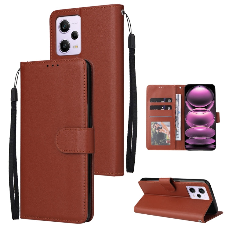 Multifunctional 3 Card Slots Leather Phone Case, For Samsung Galaxy A14 5G, For Xiaomi Redmi Note 12 China, For Xiaomi Redmi Note 12 Pro 5G China
