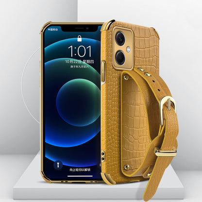 Electroplated TPU Crocodile Pattern Leather Case with Wrist Strap, For Xiaomi Redmi Note 12 China, For Xiaomi Redmi Note 12 Pro+ China, For Samsung Galaxy S23 5G, For Samsung Galaxy S23 Ultra 5G