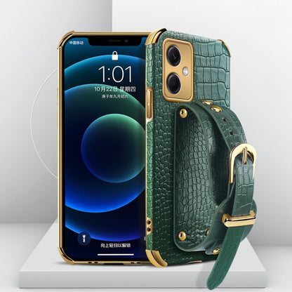 Electroplated TPU Crocodile Pattern Leather Case with Wrist Strap, For Xiaomi Redmi Note 12 China, For Xiaomi Redmi Note 12 Pro+ China, For Samsung Galaxy S23 5G, For Samsung Galaxy S23 Ultra 5G