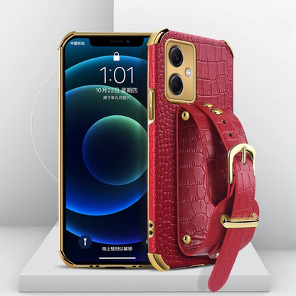 Electroplated TPU Crocodile Pattern Leather Case with Wrist Strap, For Xiaomi Redmi Note 12 China, For Xiaomi Redmi Note 12 Pro+ China, For Samsung Galaxy S23 5G, For Samsung Galaxy S23 Ultra 5G