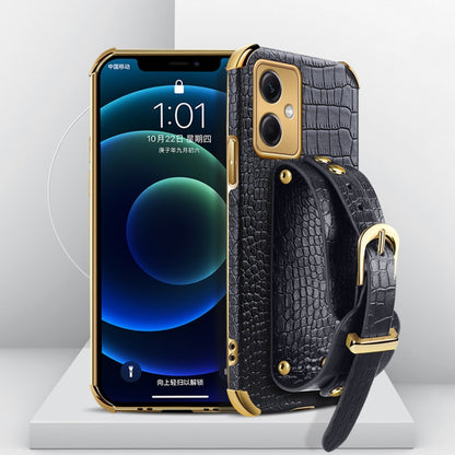 Electroplated TPU Crocodile Pattern Leather Case with Wrist Strap, For Xiaomi Redmi Note 12 China, For Xiaomi Redmi Note 12 Pro+ China, For Samsung Galaxy S23 5G, For Samsung Galaxy S23 Ultra 5G