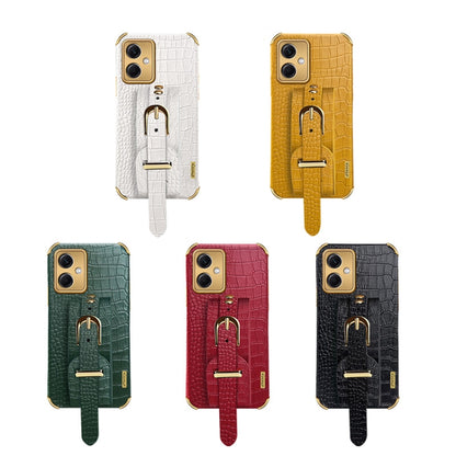 Electroplated TPU Crocodile Pattern Leather Case with Wrist Strap, For Xiaomi Redmi Note 12 China, For Xiaomi Redmi Note 12 Pro+ China, For Samsung Galaxy S23 5G, For Samsung Galaxy S23 Ultra 5G