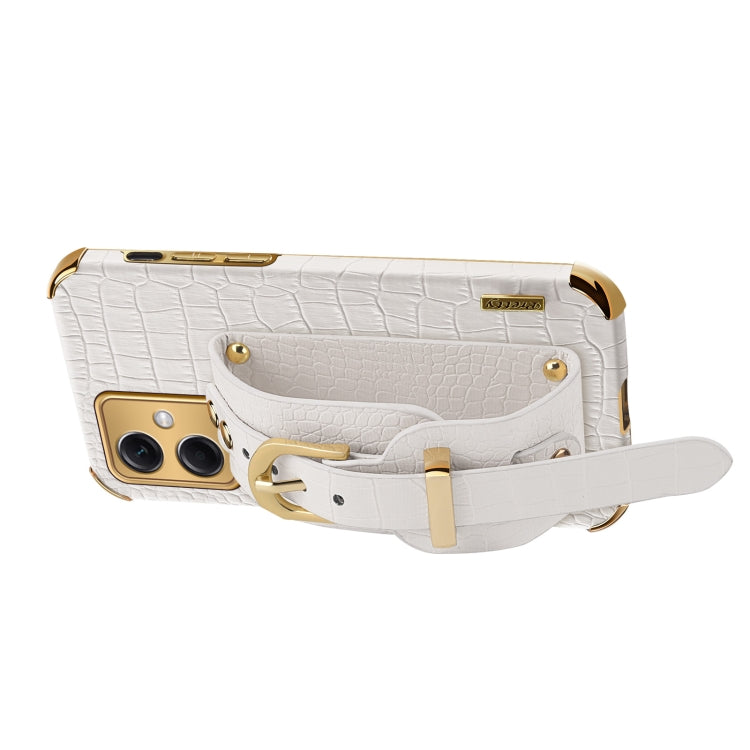 Electroplated TPU Crocodile Pattern Leather Case with Wrist Strap, For Xiaomi Redmi Note 12 China, For Xiaomi Redmi Note 12 Pro+ China, For Samsung Galaxy S23 5G, For Samsung Galaxy S23 Ultra 5G
