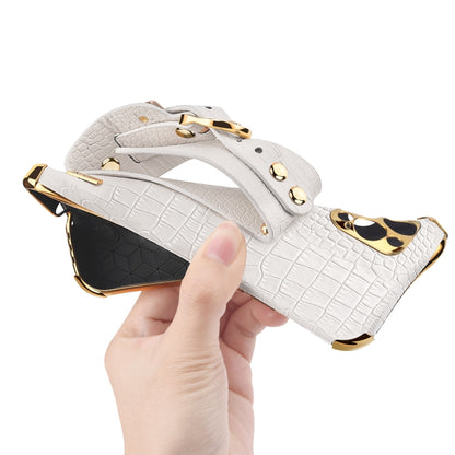 Electroplated TPU Crocodile Pattern Leather Case with Wrist Strap, For Xiaomi Redmi Note 12 China, For Xiaomi Redmi Note 12 Pro+ China, For Samsung Galaxy S23 5G, For Samsung Galaxy S23 Ultra 5G