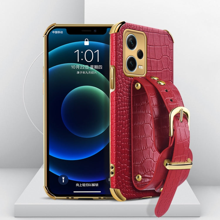 Electroplated TPU Crocodile Pattern Leather Case with Wrist Strap, For Xiaomi Redmi Note 12 China, For Xiaomi Redmi Note 12 Pro+ China, For Samsung Galaxy S23 5G, For Samsung Galaxy S23 Ultra 5G