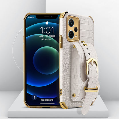 Electroplated TPU Crocodile Pattern Leather Case with Wrist Strap, For Xiaomi Redmi Note 12 China, For Xiaomi Redmi Note 12 Pro+ China, For Samsung Galaxy S23 5G, For Samsung Galaxy S23 Ultra 5G